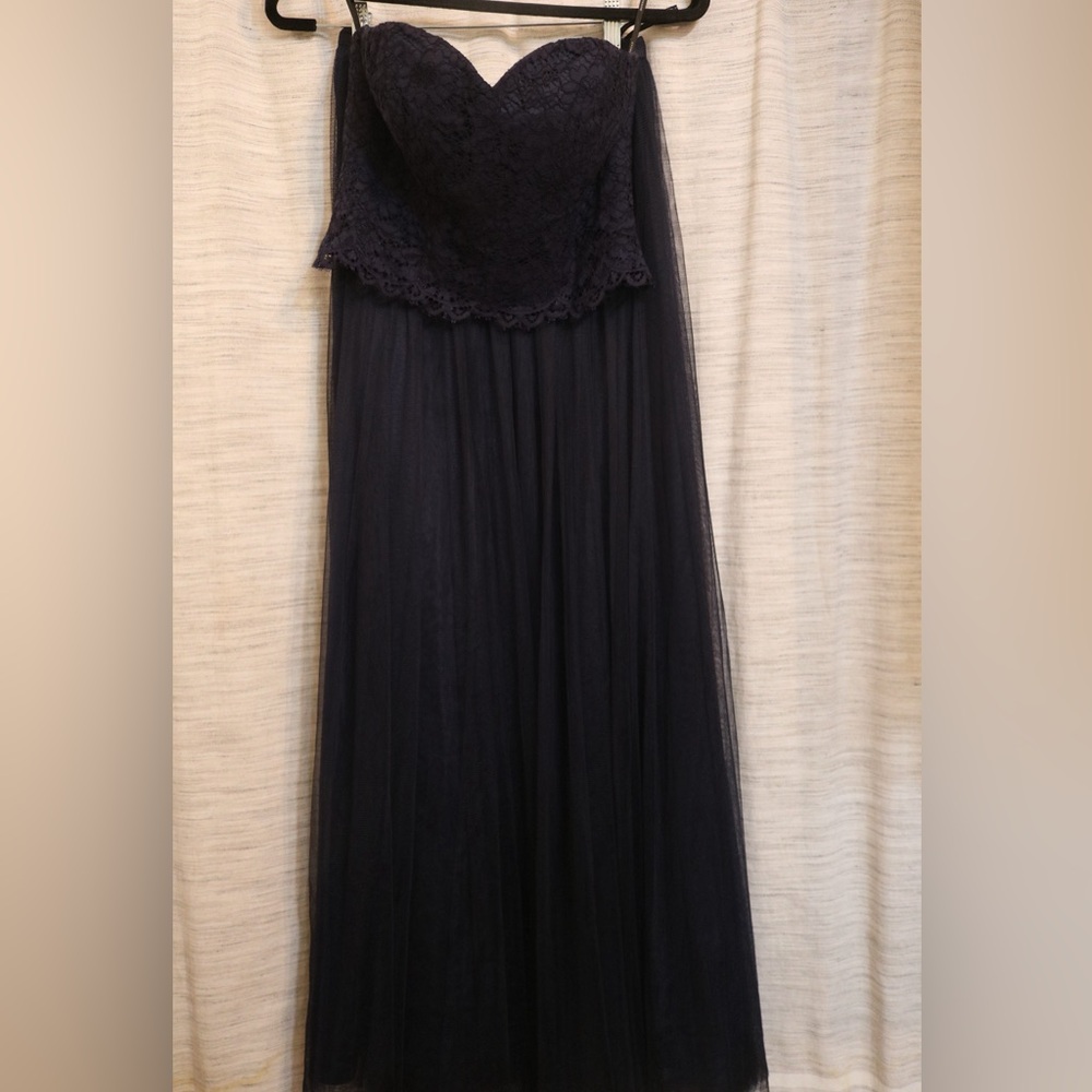 Elegant Navy Lace and Tulle Dress 2 Piece Set